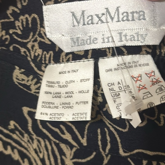 VINTAGE 90’s Wool MaxMara Floral Print Skirt Size 6 - Picture 5 of 7